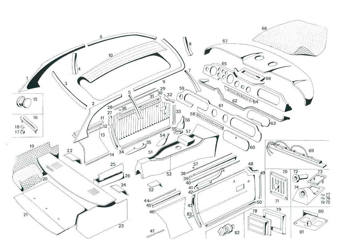 maserati mexico tappezzeria diagramma delle parti