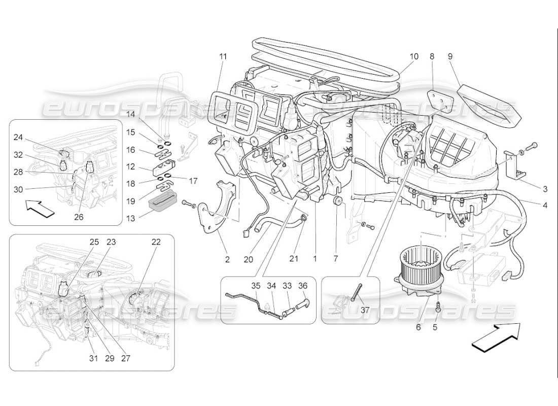 maserati qtp. (2007) 4.2 f1 unità a c: diagramma delle parti dei dispositivi del dashboard