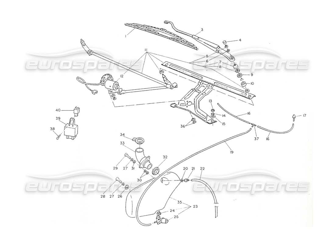 maserati shamal rondella e tergicristallo diagramma delle parti