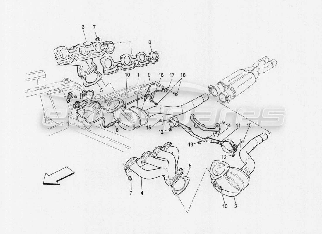 maserati granturismo special edition convertitori pre-catalitici e convertitori catalitici diagramma delle parti