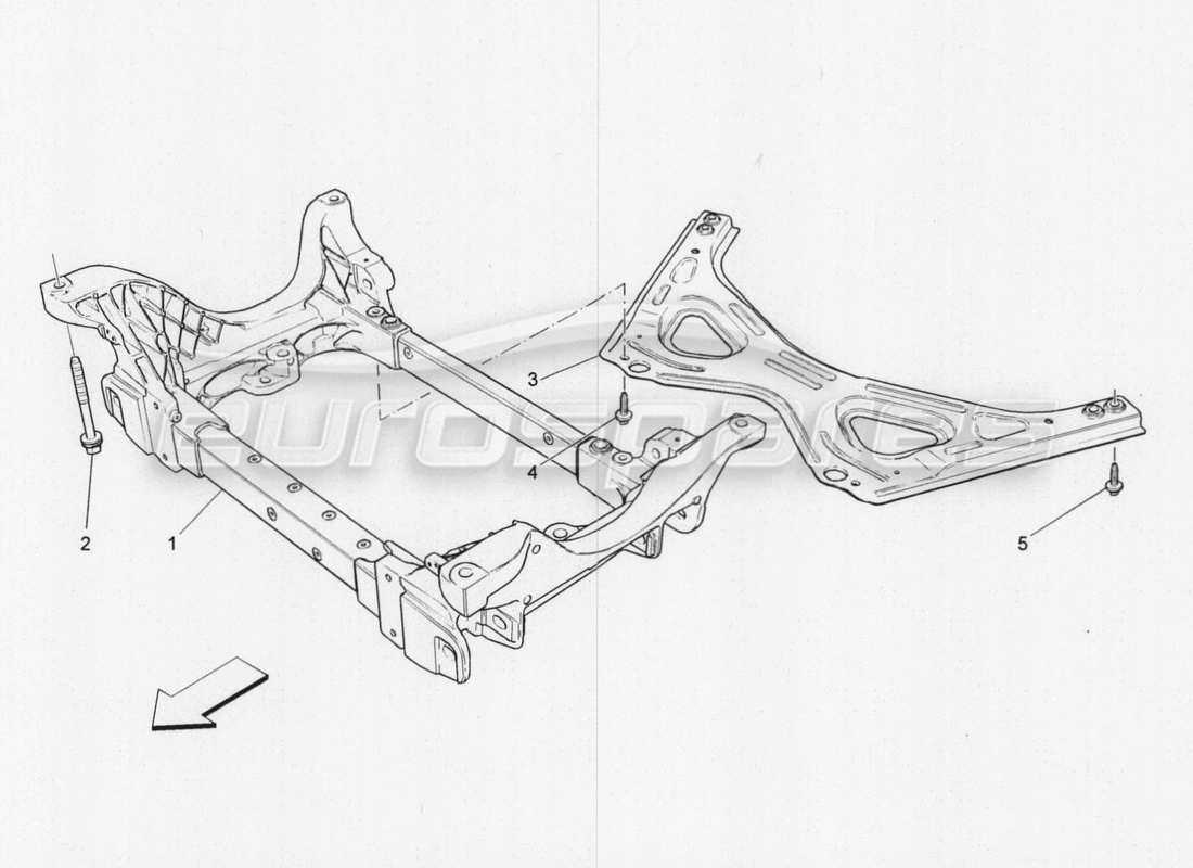 maserati qtp. v8 3.8 530bhp 2014 auto schema delle parti del sottotelaio anteriore