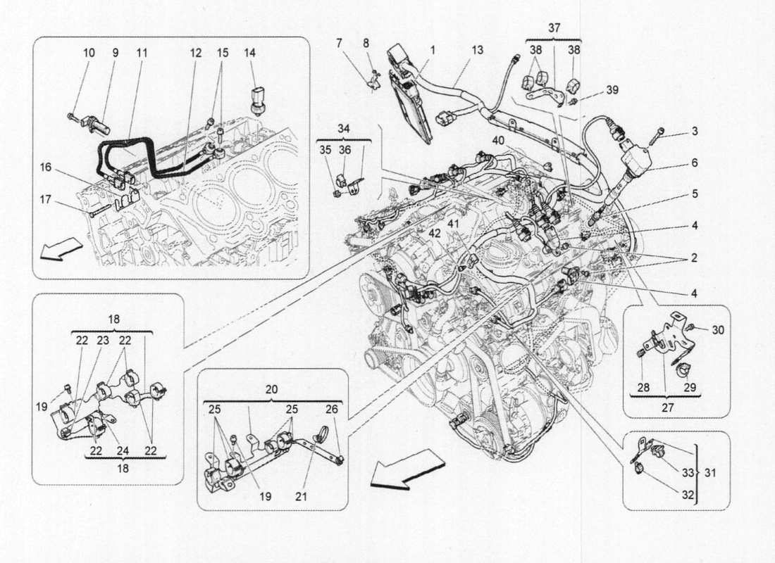 maserati qtp. v6 3.0 bt 410bhp 2015 diagramma delle parti del controllo elettronico