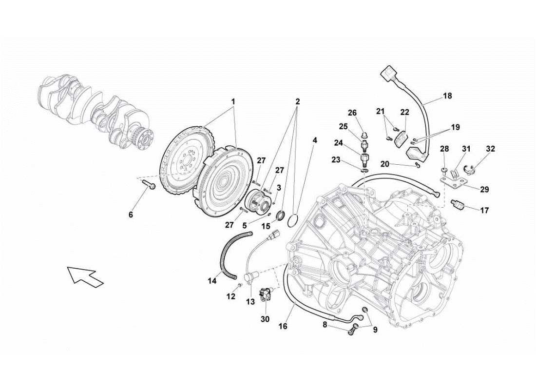 lamborghini gallardo sts ii sc diagramma delle parti della frizione (e-gear).