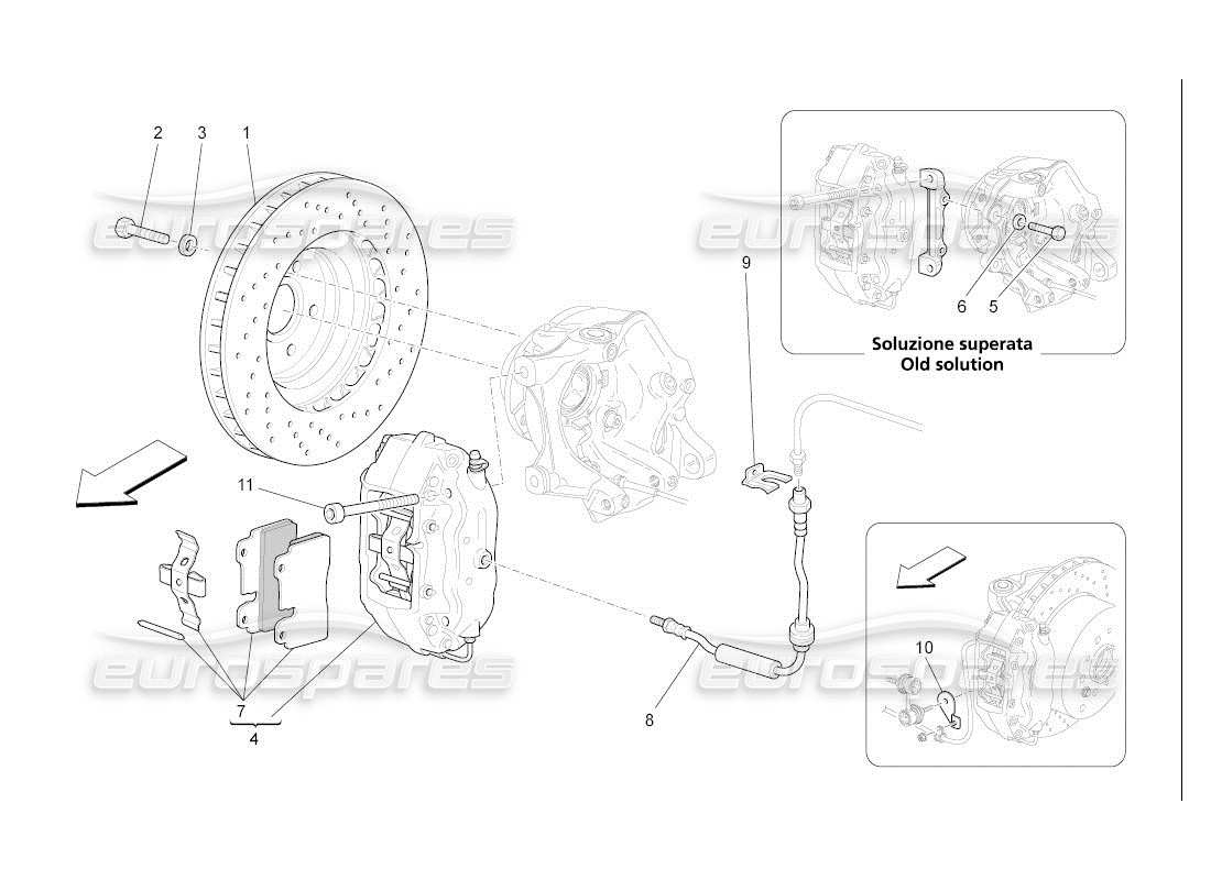 maserati qtp. (2007) 4.2 auto schema parziale dei dispositivi di frenatura sulle ruote posteriori