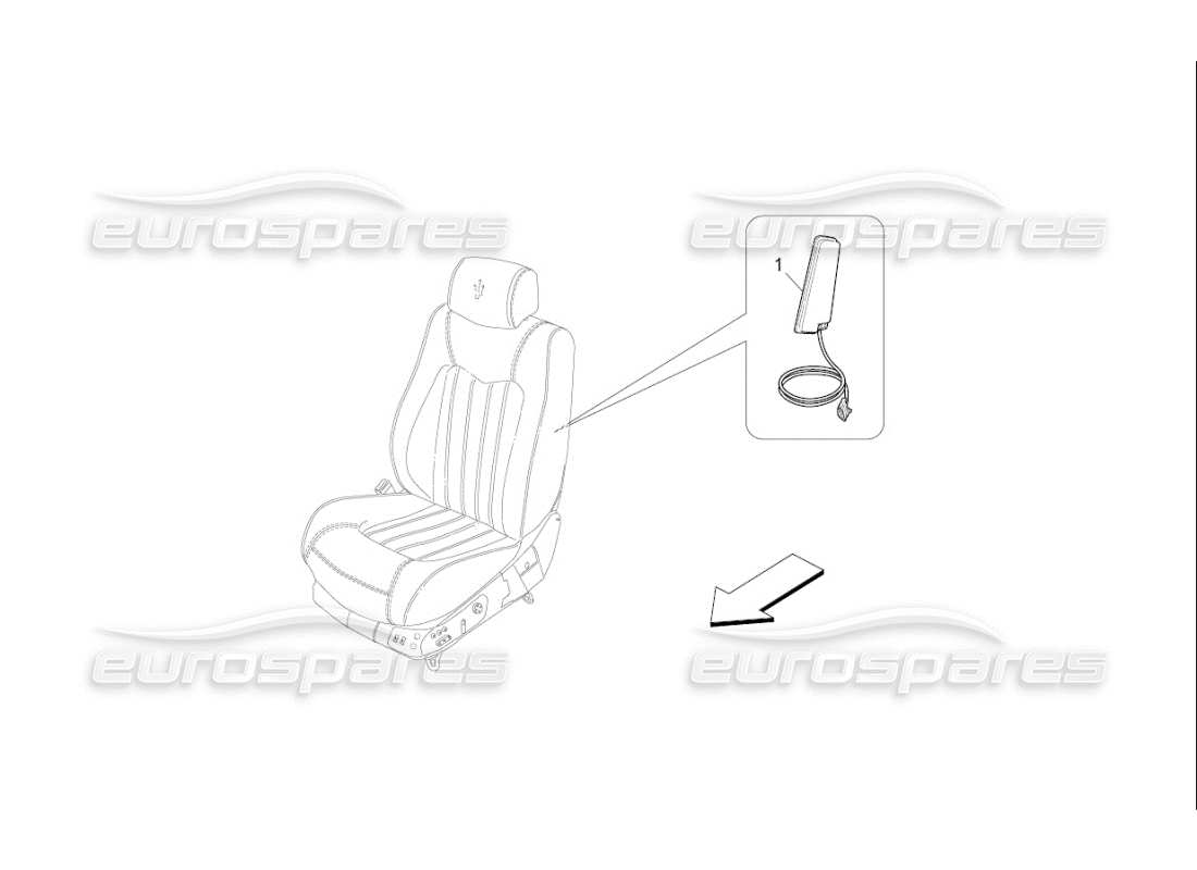 maserati qtp. (2007) 4.2 f1 diagramma delle parti del sistema borsa laterale anteriore