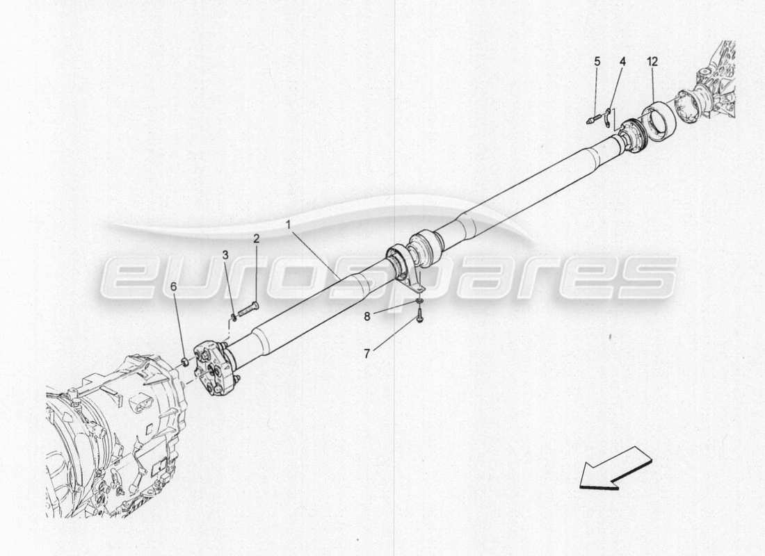 maserati qtp. v8 3.8 530bhp 2014 auto schema delle parti dell'albero di trasmissione