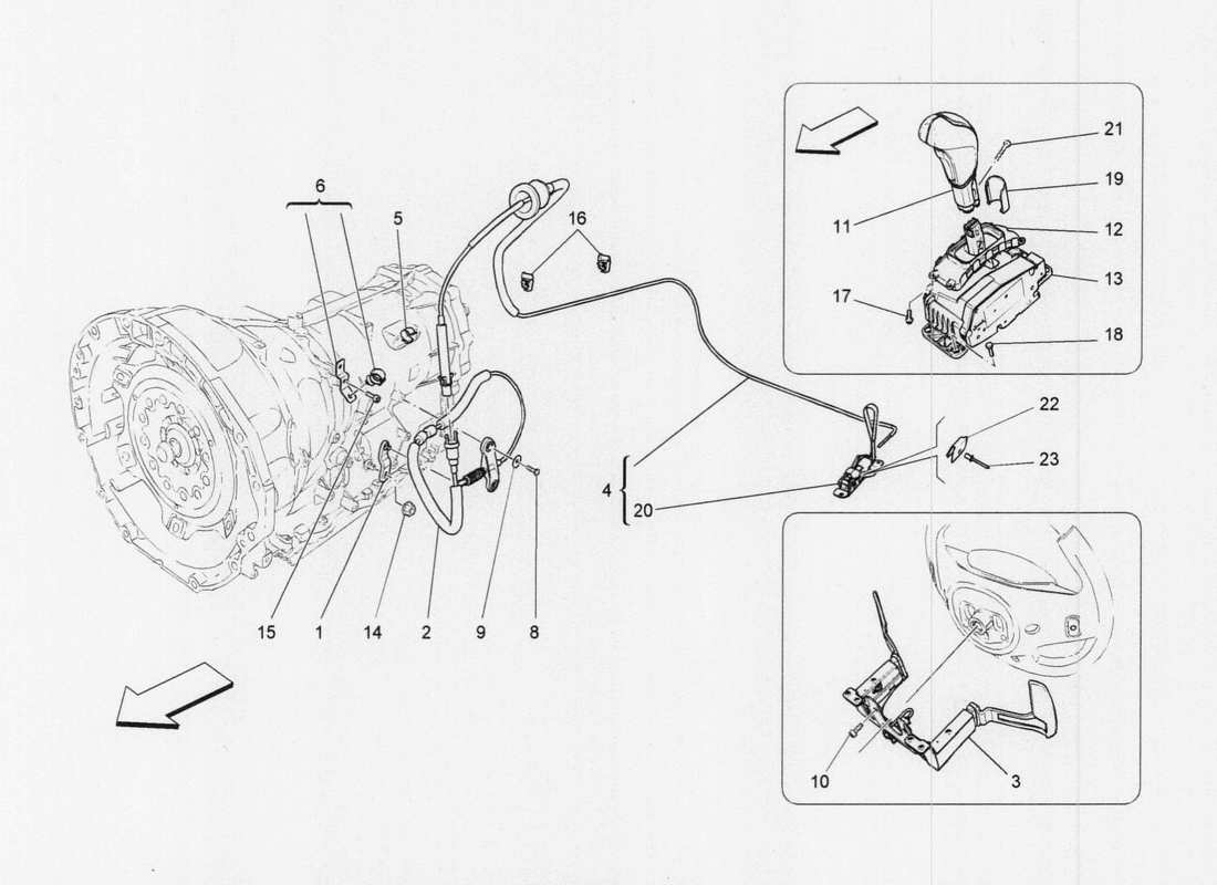 maserati qtp. v6 3.0 tds 275bhp 2017 comandi conducente per cambio automatico diagramma delle parti