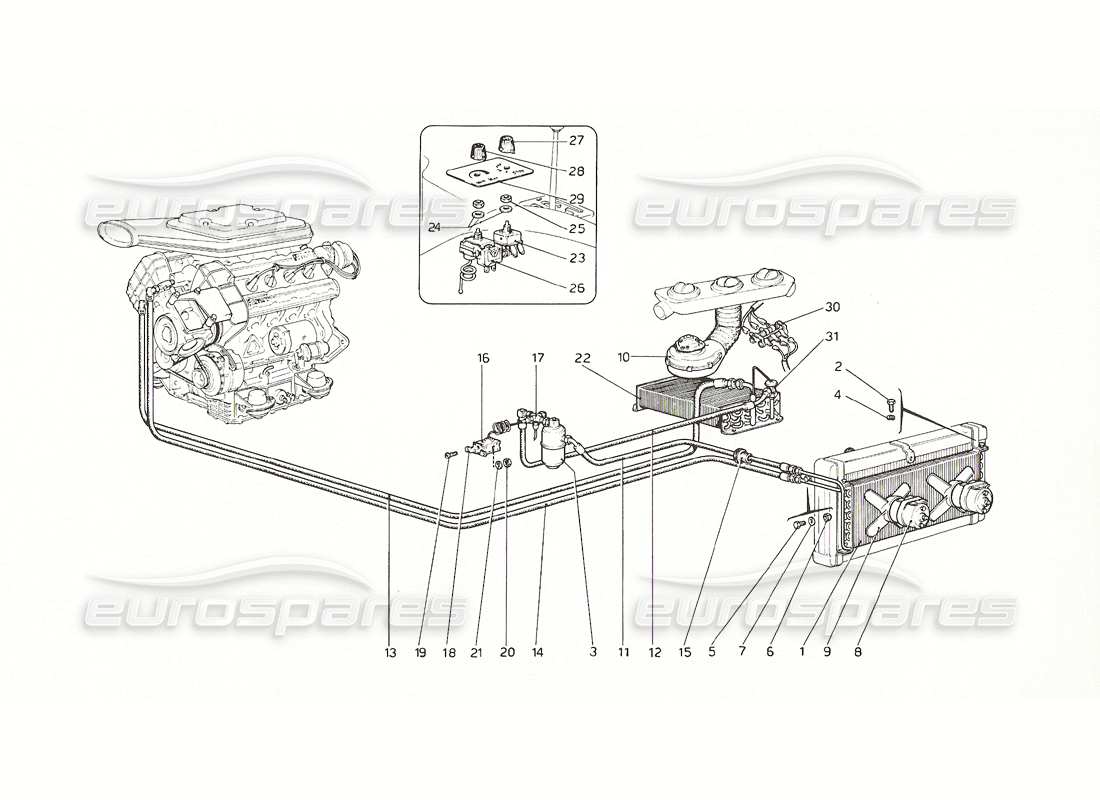 ferrari 308 gt4 dino (1976) impianto di climatizzazione (fino a n. 12162) schema delle parti