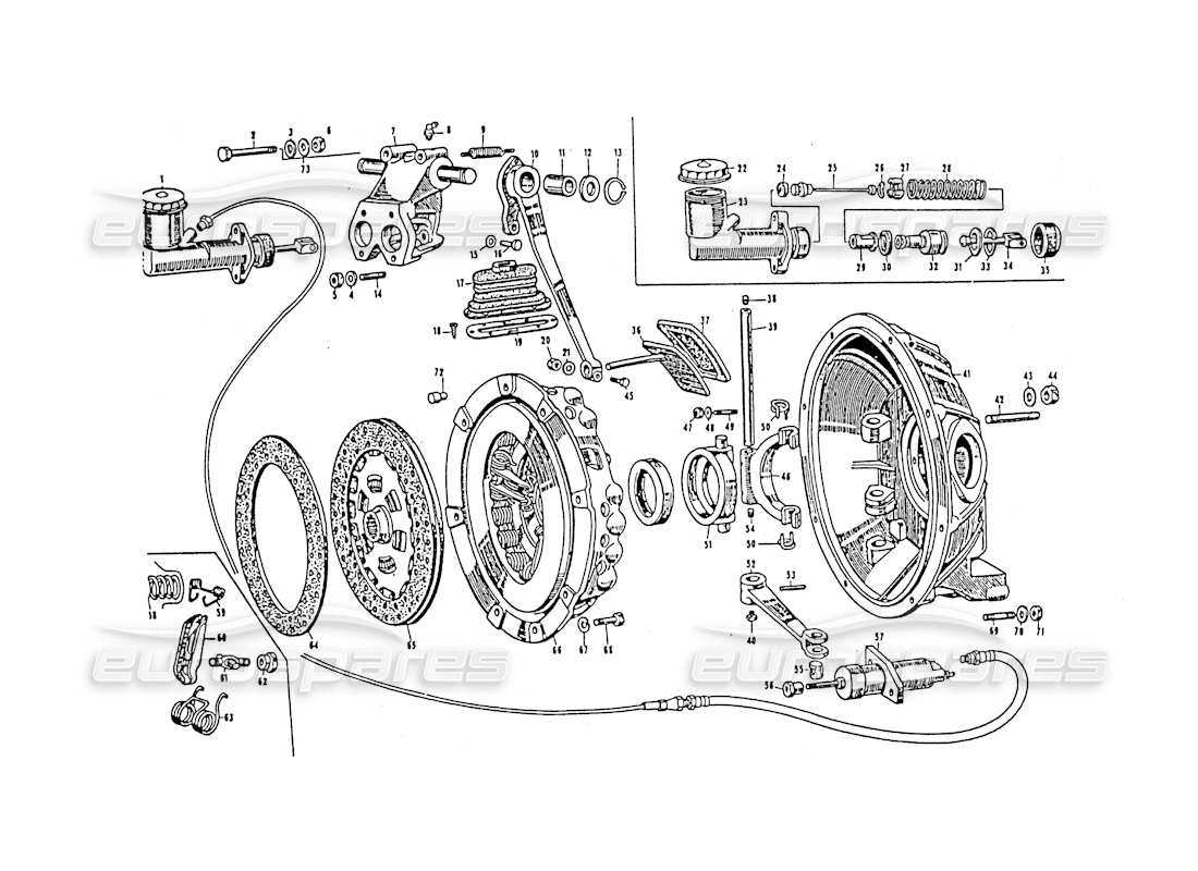 maserati 3500 gt diagramma della parte della frizione