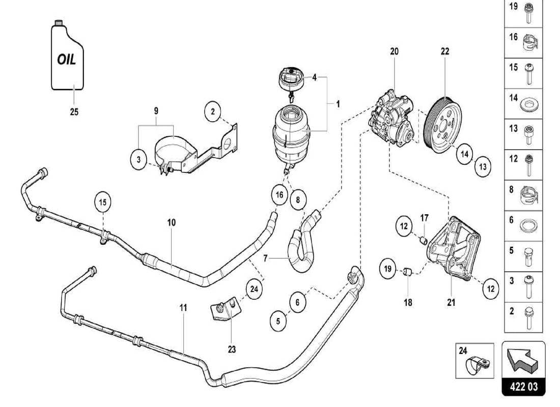 lamborghini centenario spider servosterzo diagramma delle parti