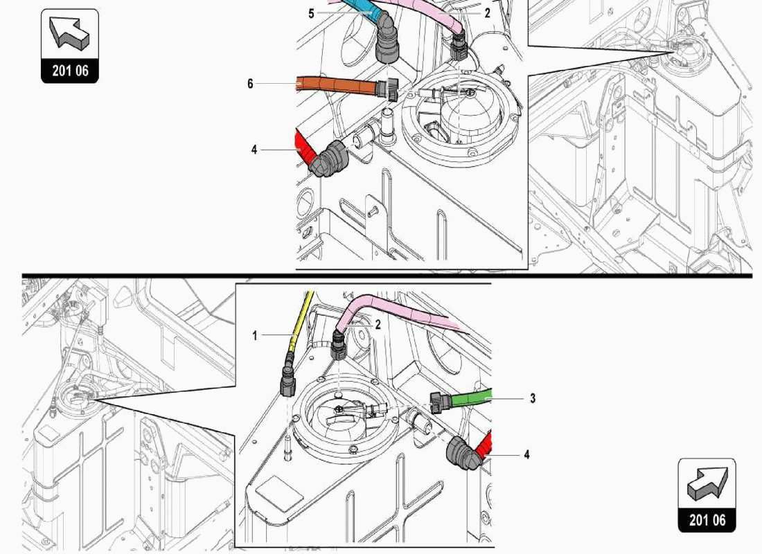 lamborghini centenario spider sistema di alimentazione del carburante diagramma delle parti