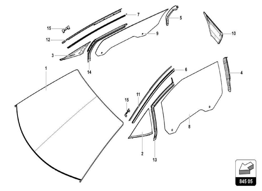 lamborghini centenario spider vetri da finestra diagramma delle parti