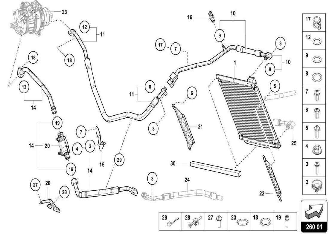 lamborghini centenario spider condensatore diagramma delle parti