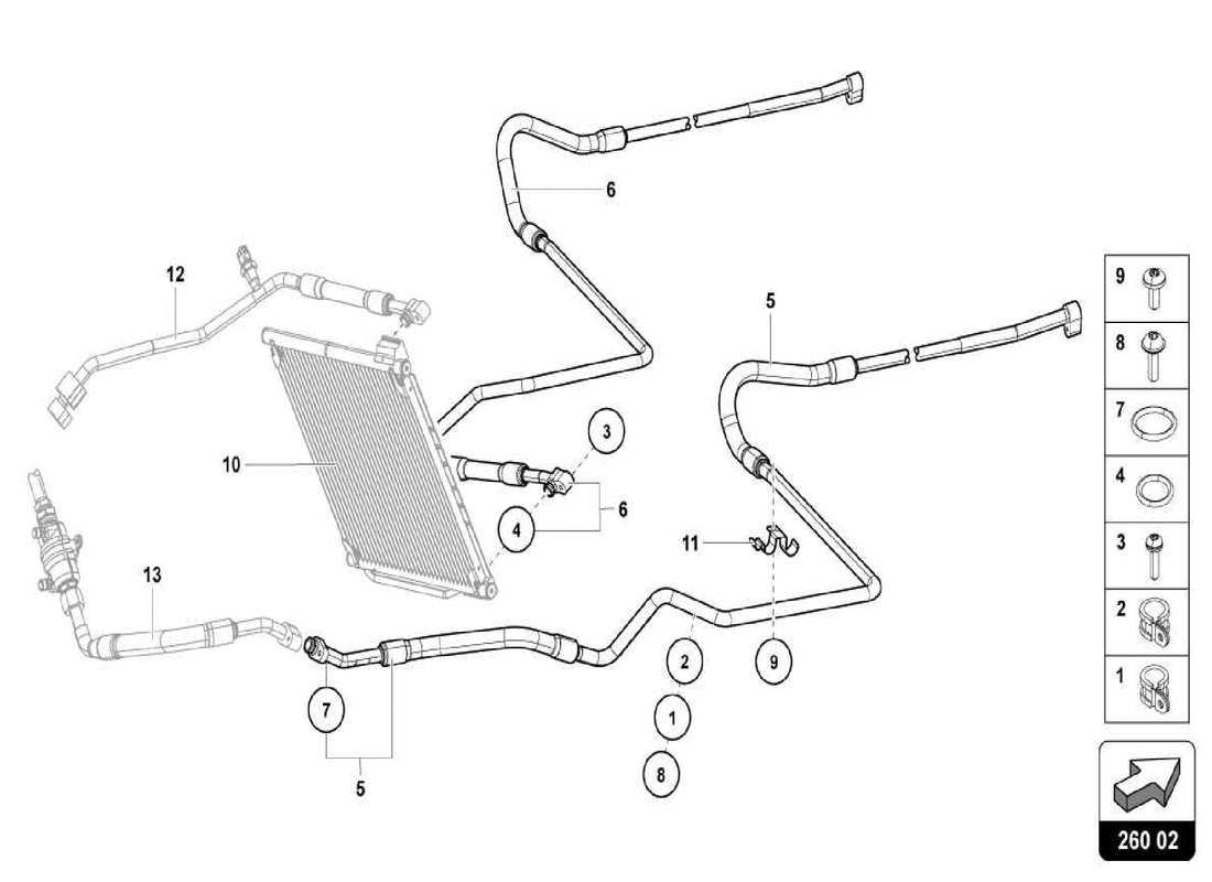 lamborghini centenario spider sistema di aria condizionata diagramma delle parti