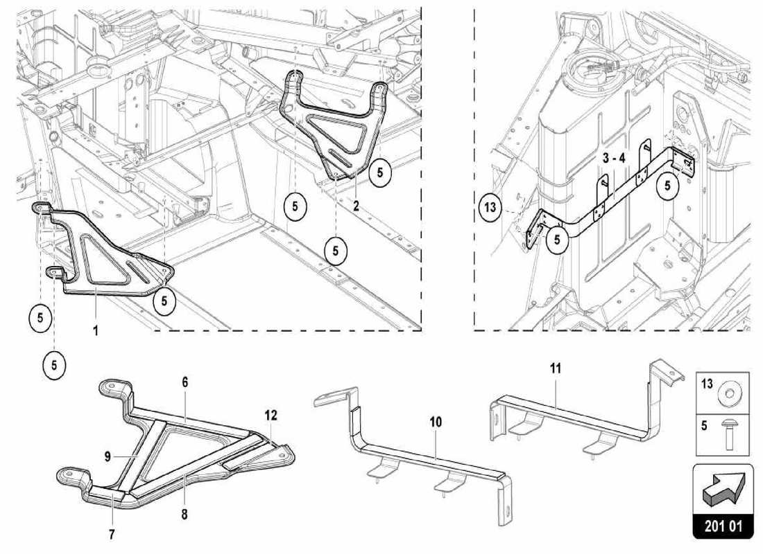 lamborghini centenario spider serbatoio e linea del carburante diagramma delle parti