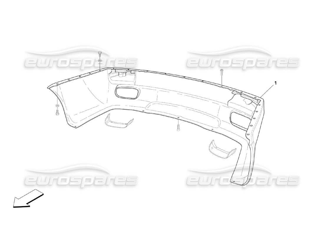 maserati qtp. (2003) 4.2 paraurti posteriore diagramma delle parti