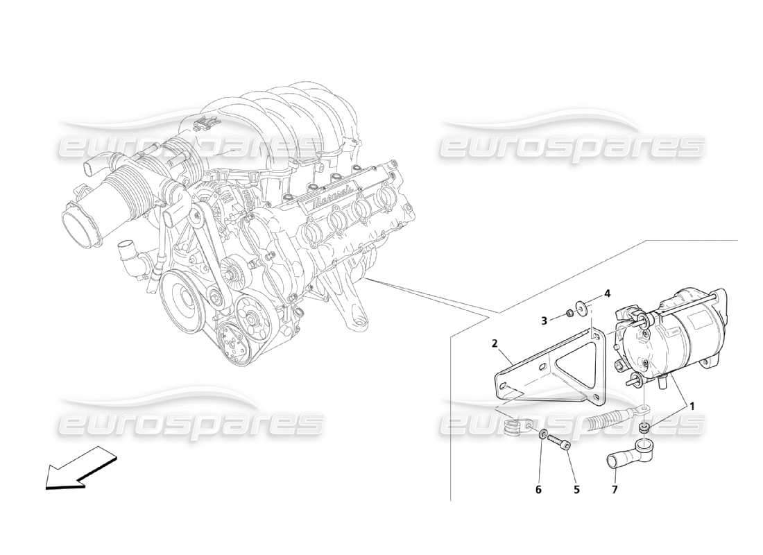 maserati qtp. (2003) 4.2 controllo elettronico: avviamento del motore diagramma delle parti