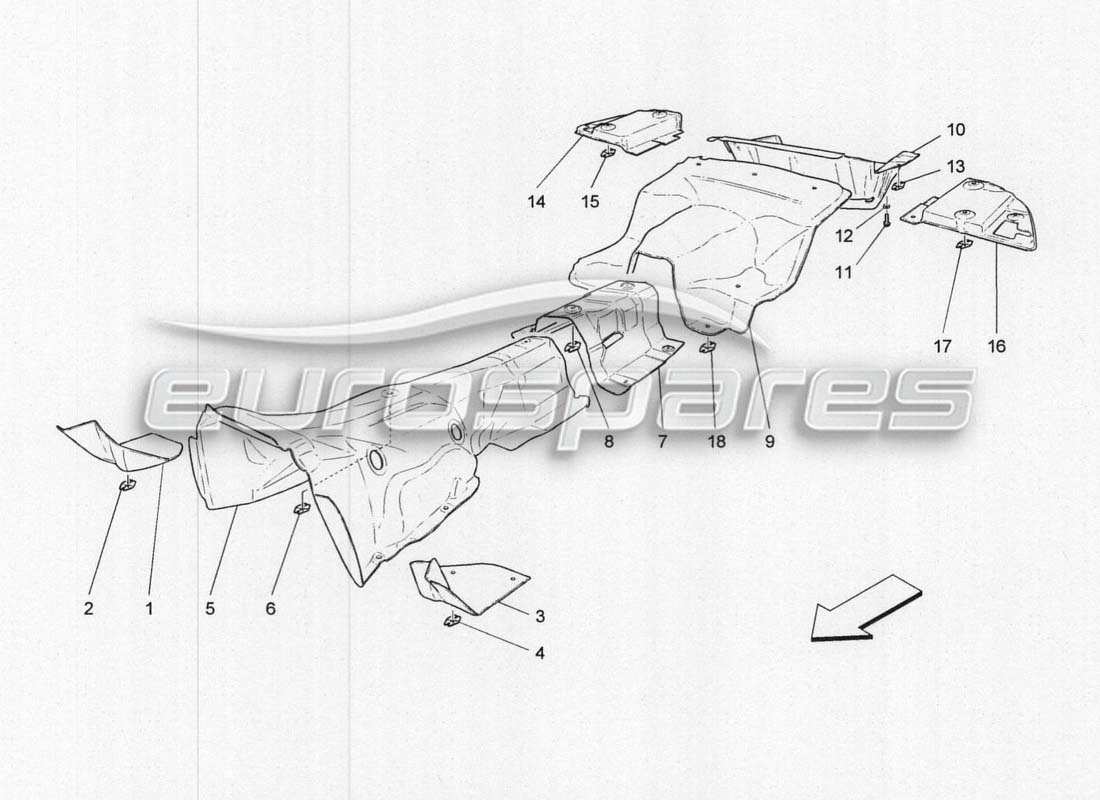 maserati grancabrio mc centenario diagramma delle parti dell'isolamento termico