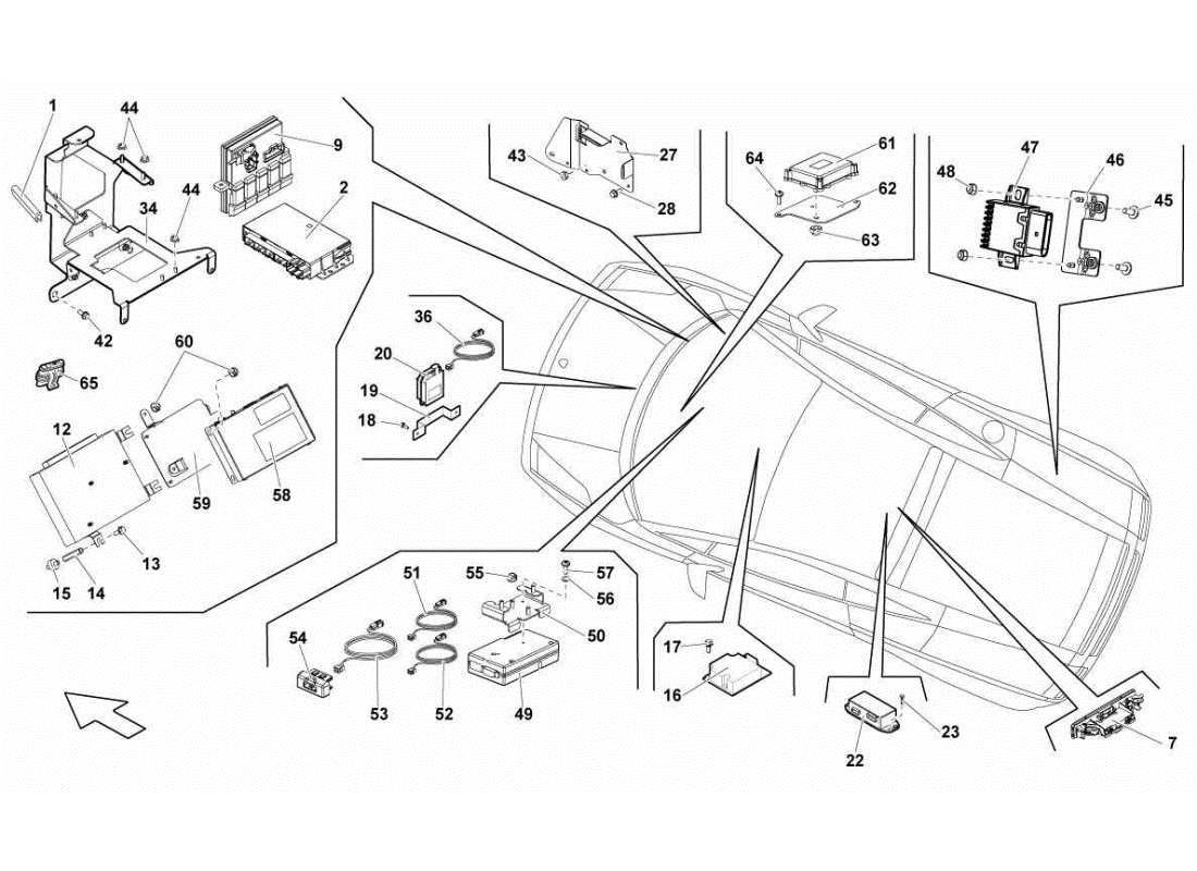 lamborghini gallardo sts ii sc sistema elettrico diagramma delle parti