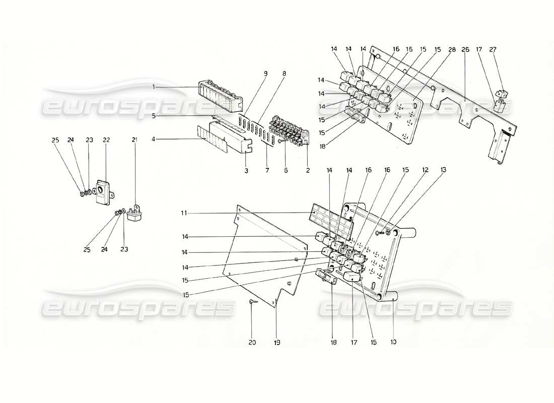 ferrari 308 gt4 dino (1976) fusibili e relè diagramma delle parti