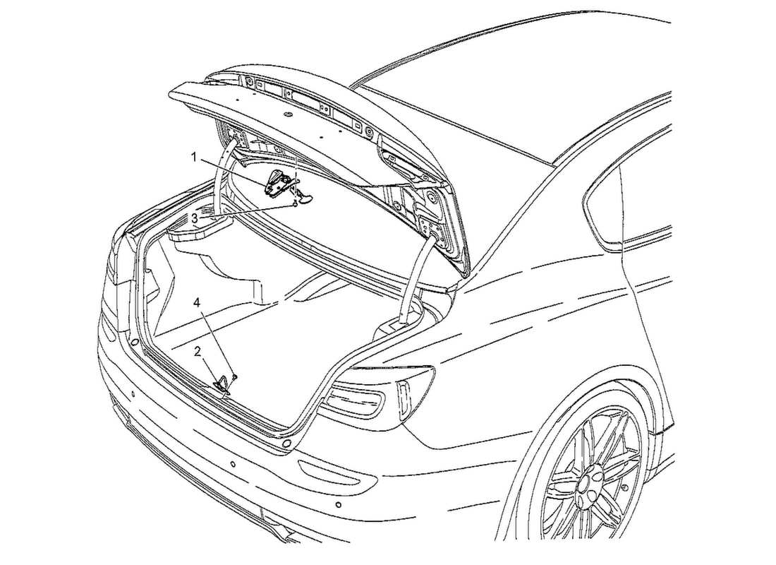 maserati qtp. v8 3.8 530bhp 2014 comando apertura portellone posteriore diagramma delle parti