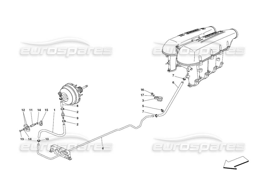 ferrari 430 challenge (2006) diagramma delle parti del sistema servofreno
