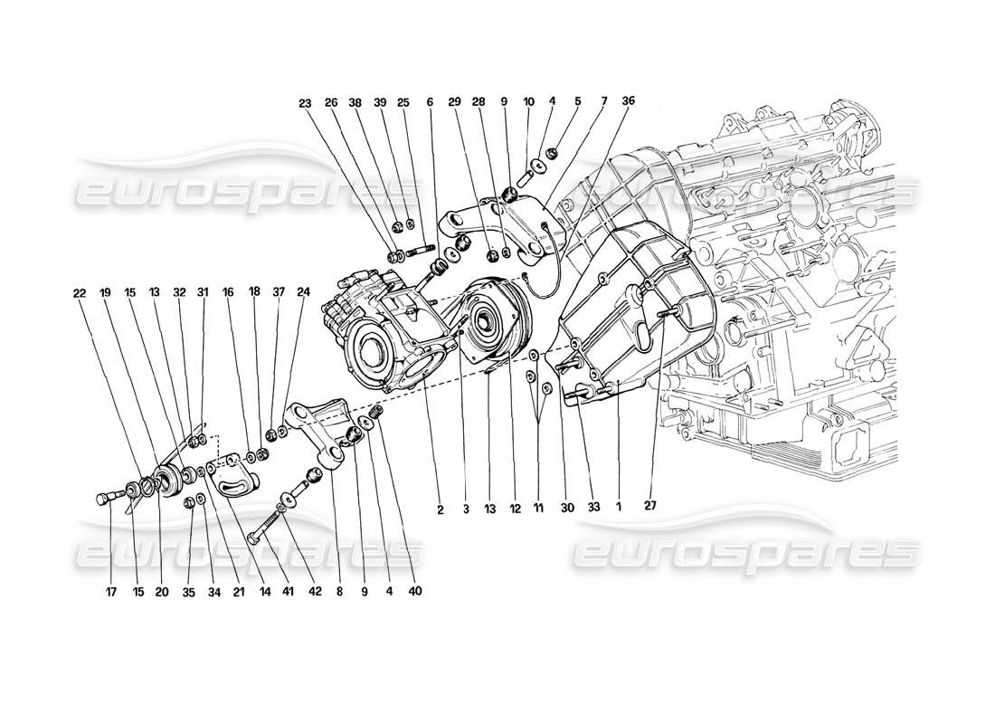 ferrari 308 (1981) gtbi/gtsi compressore e controlli dell'aria condizionata diagramma delle parti