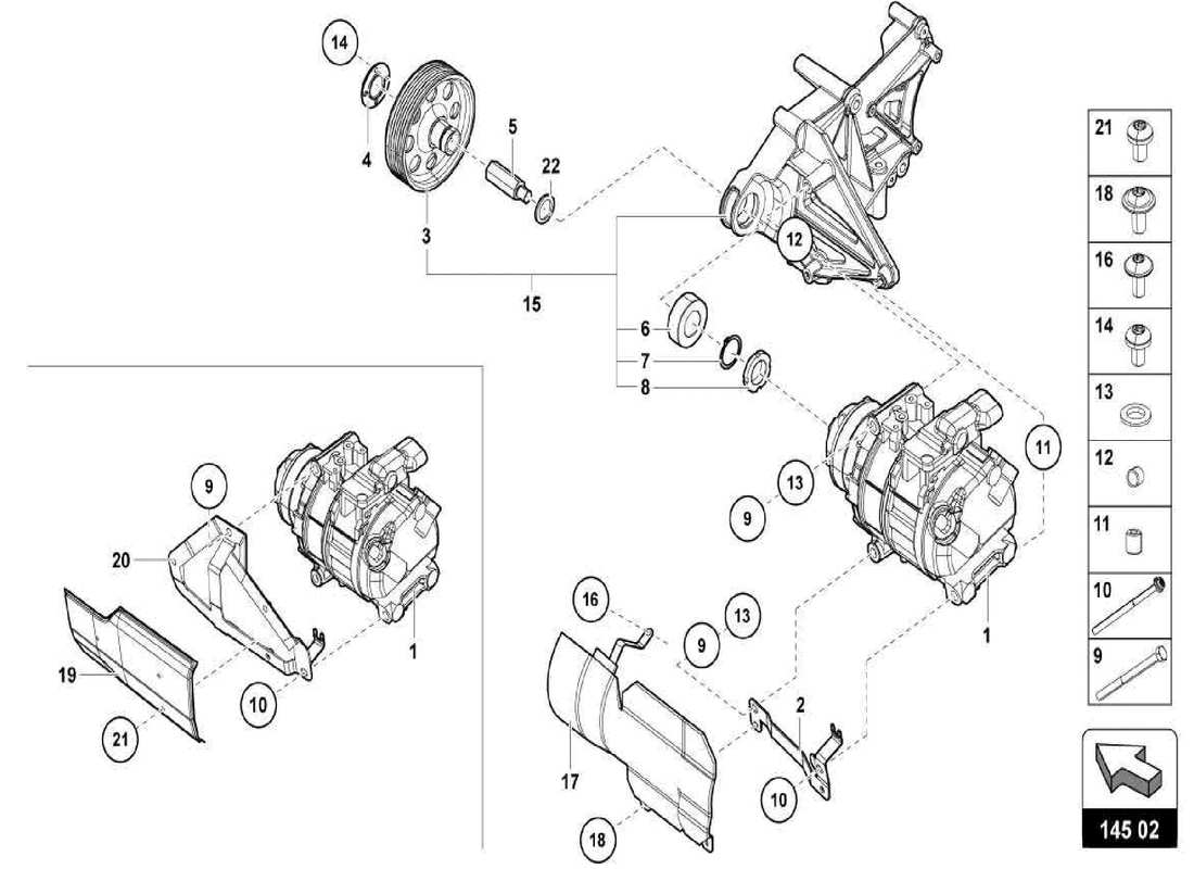 lamborghini centenario spider compressore ac diagramma delle parti