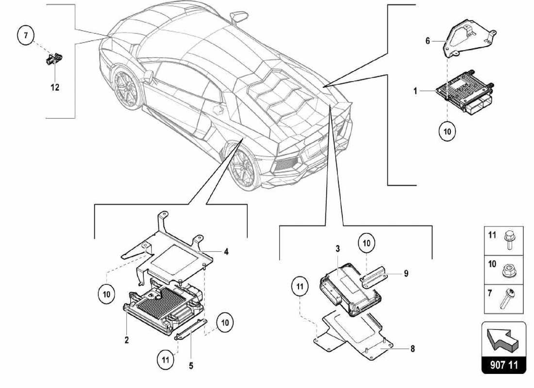 lamborghini centenario spider centraline elettroniche diagramma delle parti