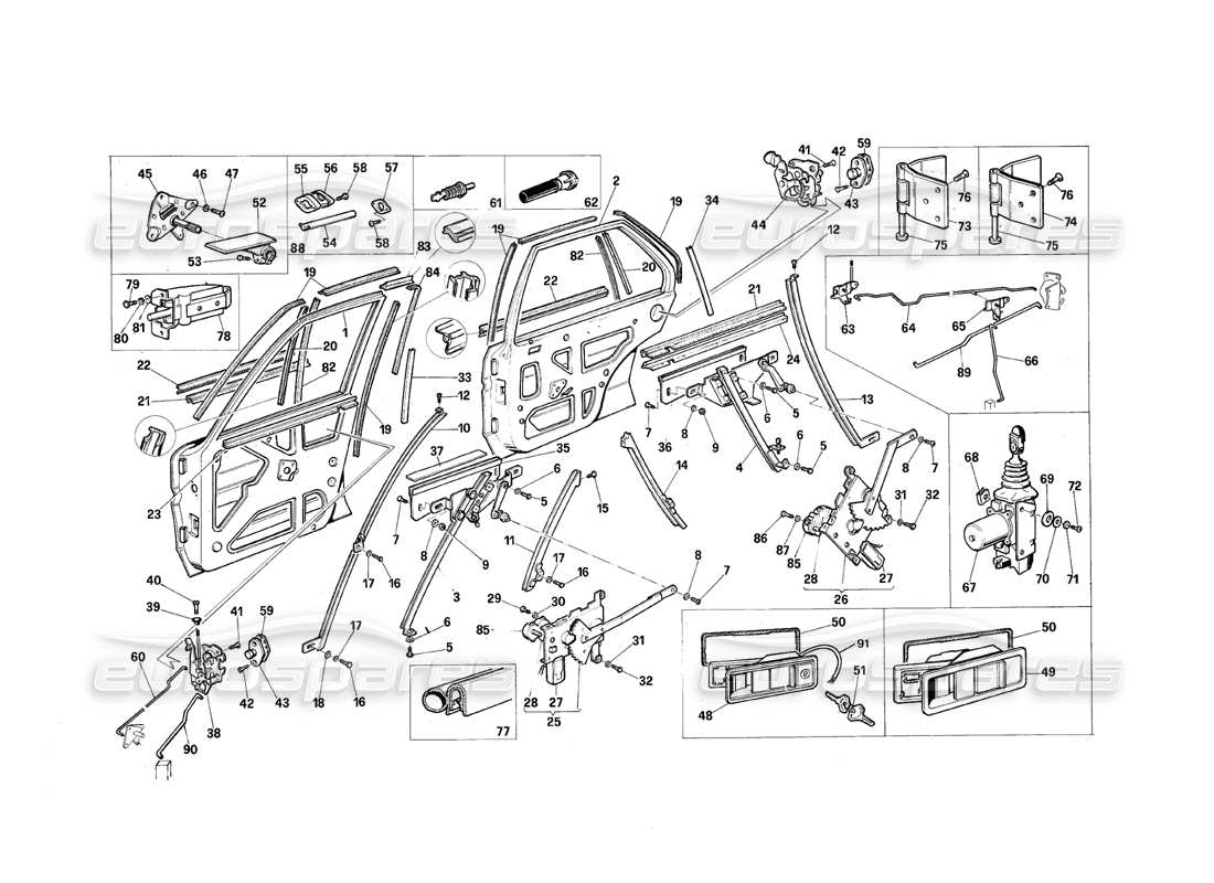 maserati qtp.v8 4.9 (s3) 1979 porte diagramma delle parti