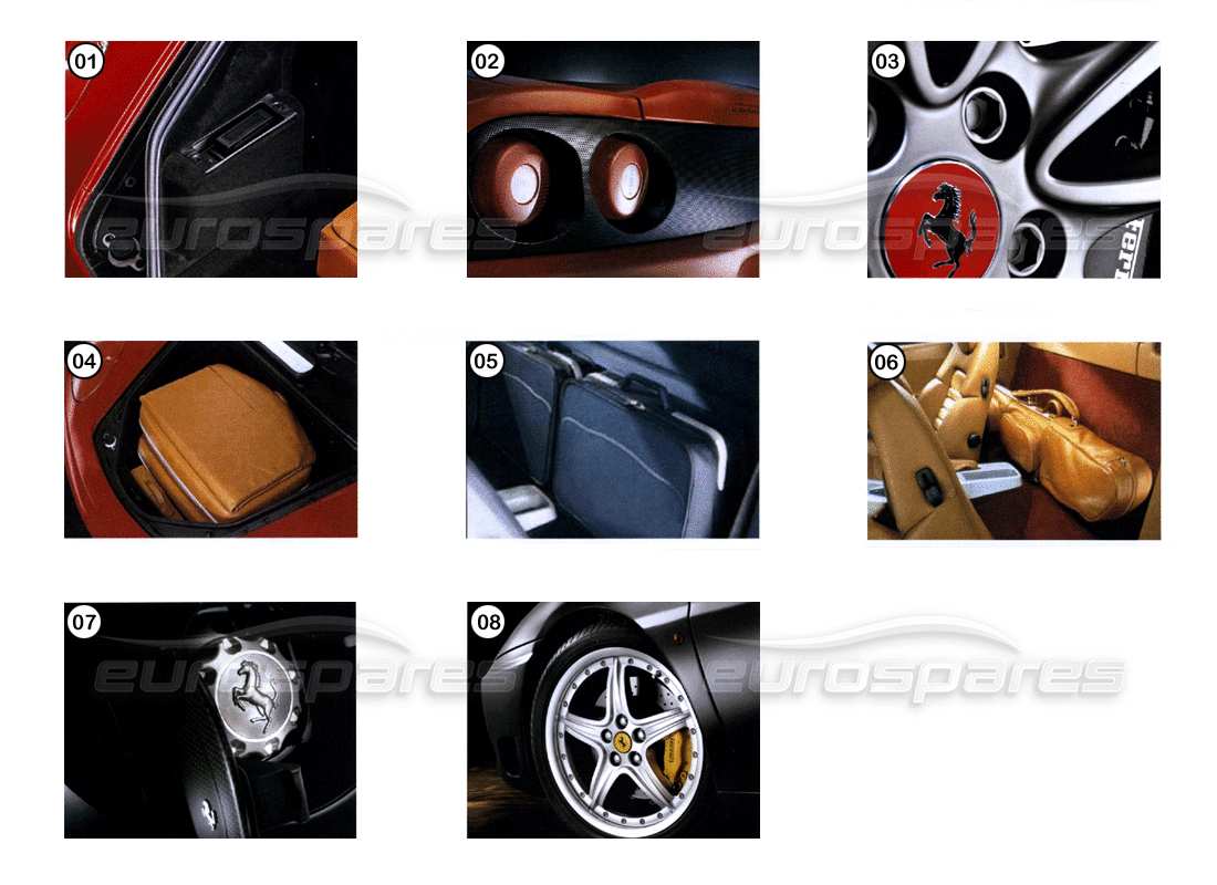 ferrari 360 modena accessori - diagramma delle parti di stile
