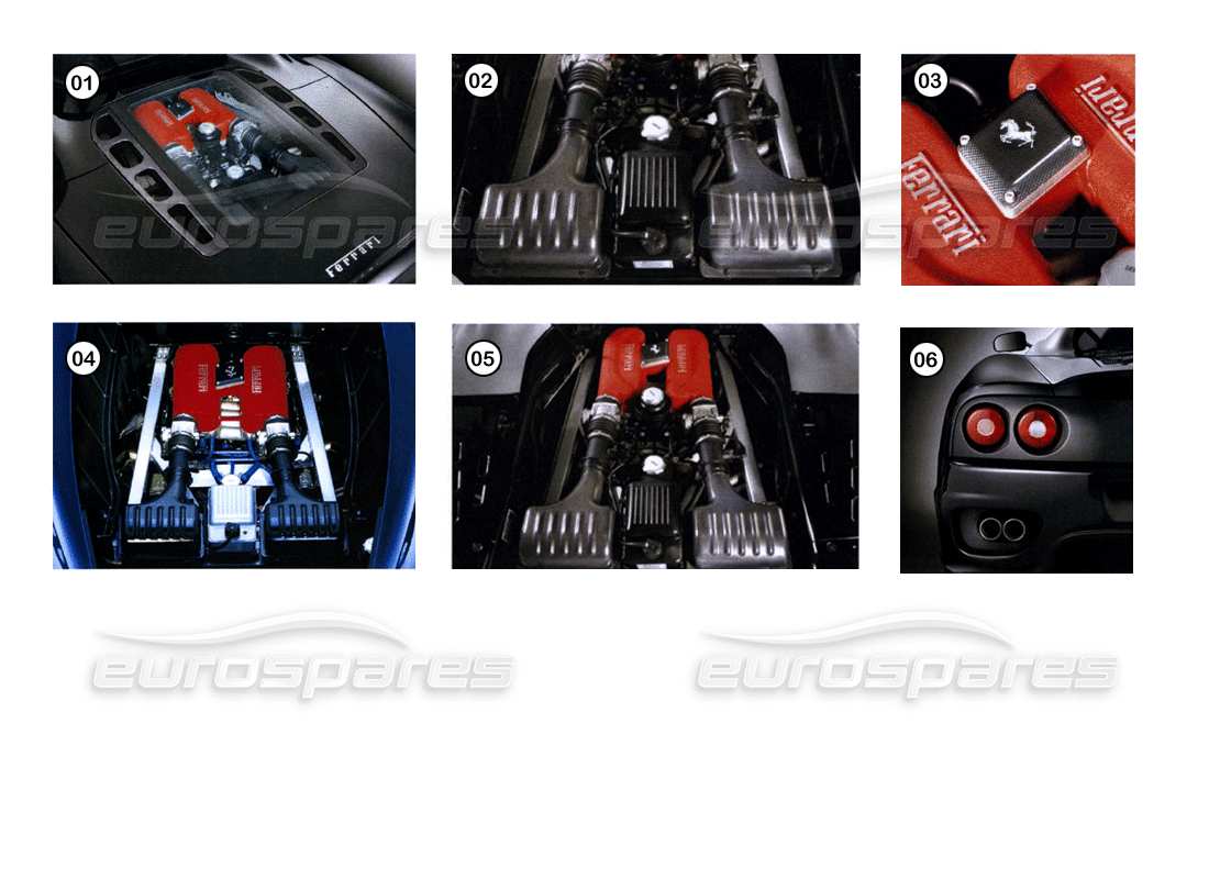 ferrari 360 modena accessori - diagramma delle parti tecnologiche