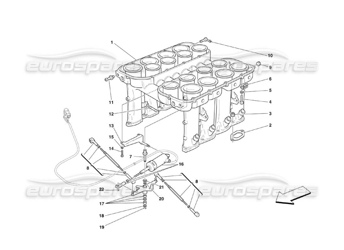 ferrari 360 challenge stradale collettore di aspirazione dell'aria diagramma delle parti