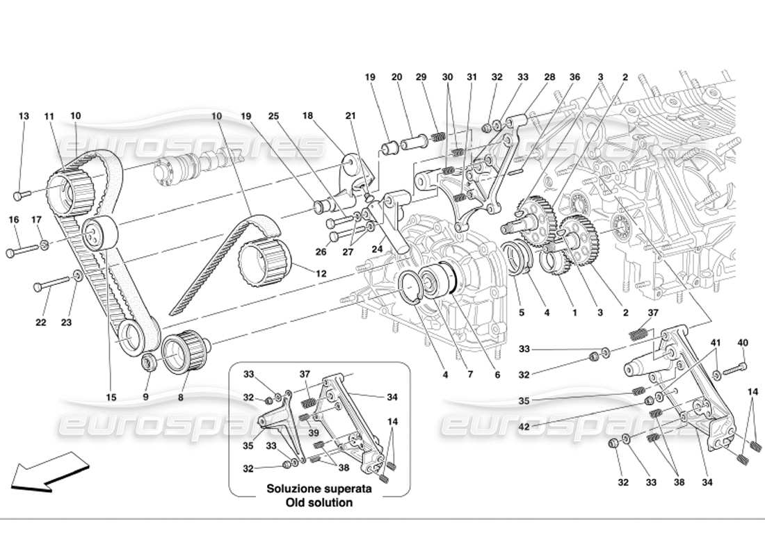 ferrari 360 modena controlli di temporizzazione diagramma delle parti