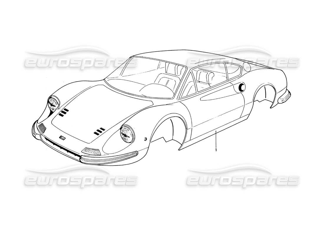 ferrari 246 dino (1975) copertura corporea diagramma delle parti