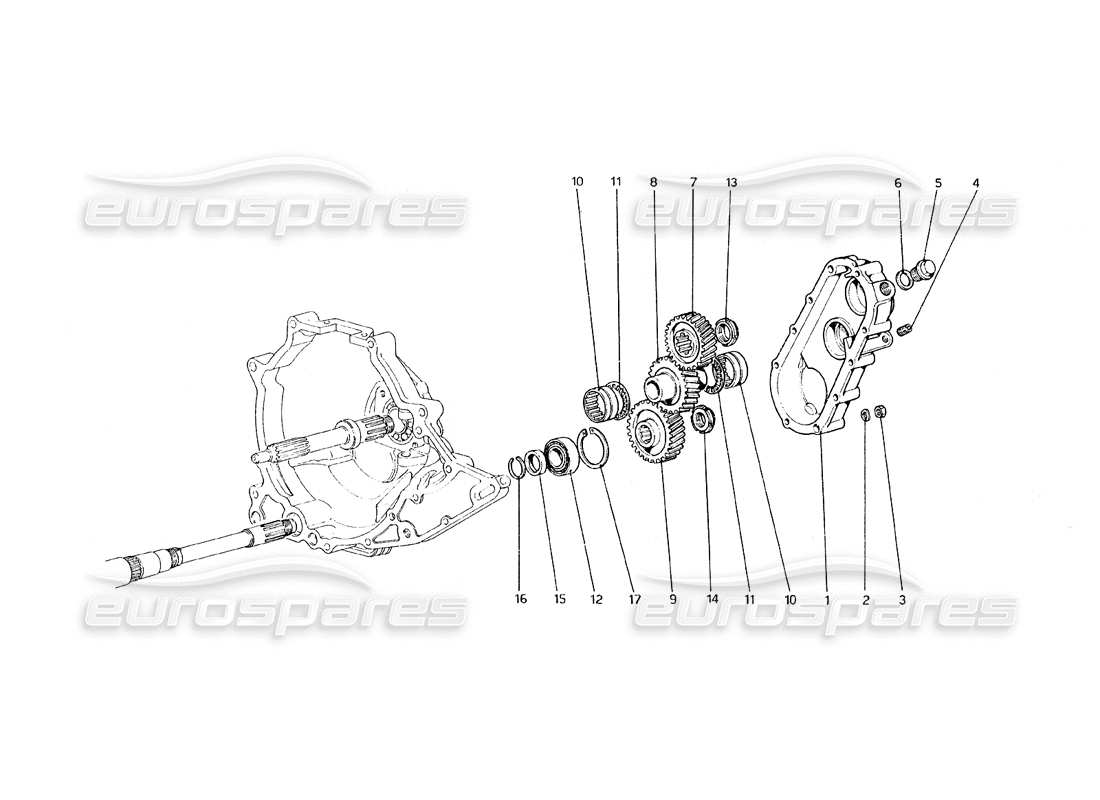 ferrari 308 gt4 dino (1979) diagramma delle parti della trasmissione del cambio