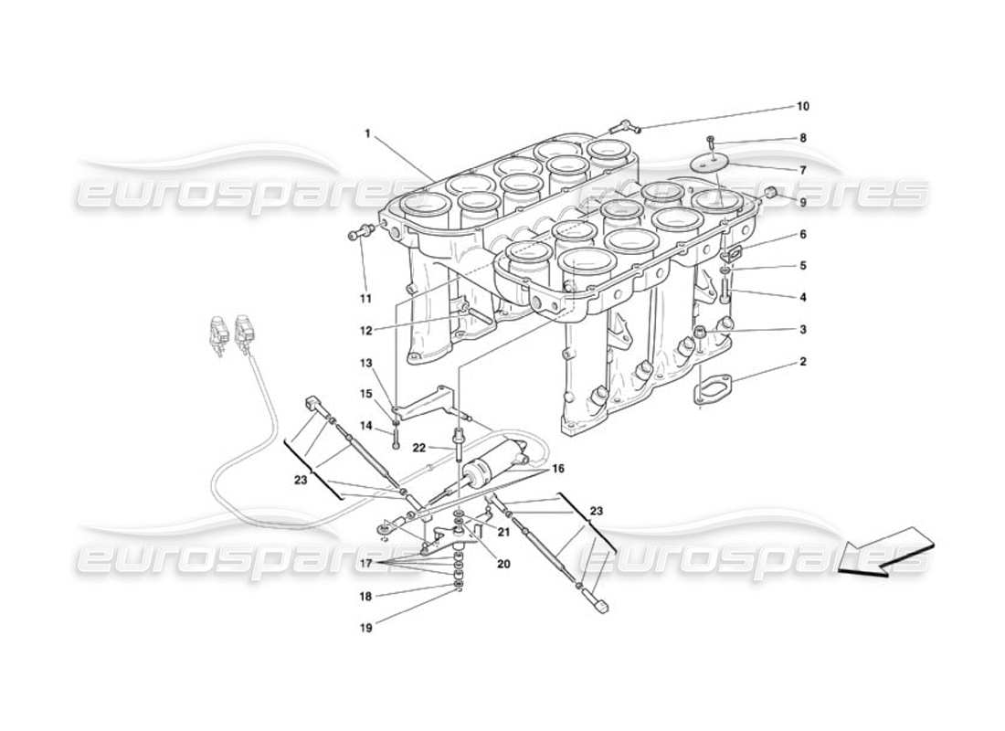 ferrari 360 challenge (2000) collettore di aspirazione dell'aria diagramma delle parti