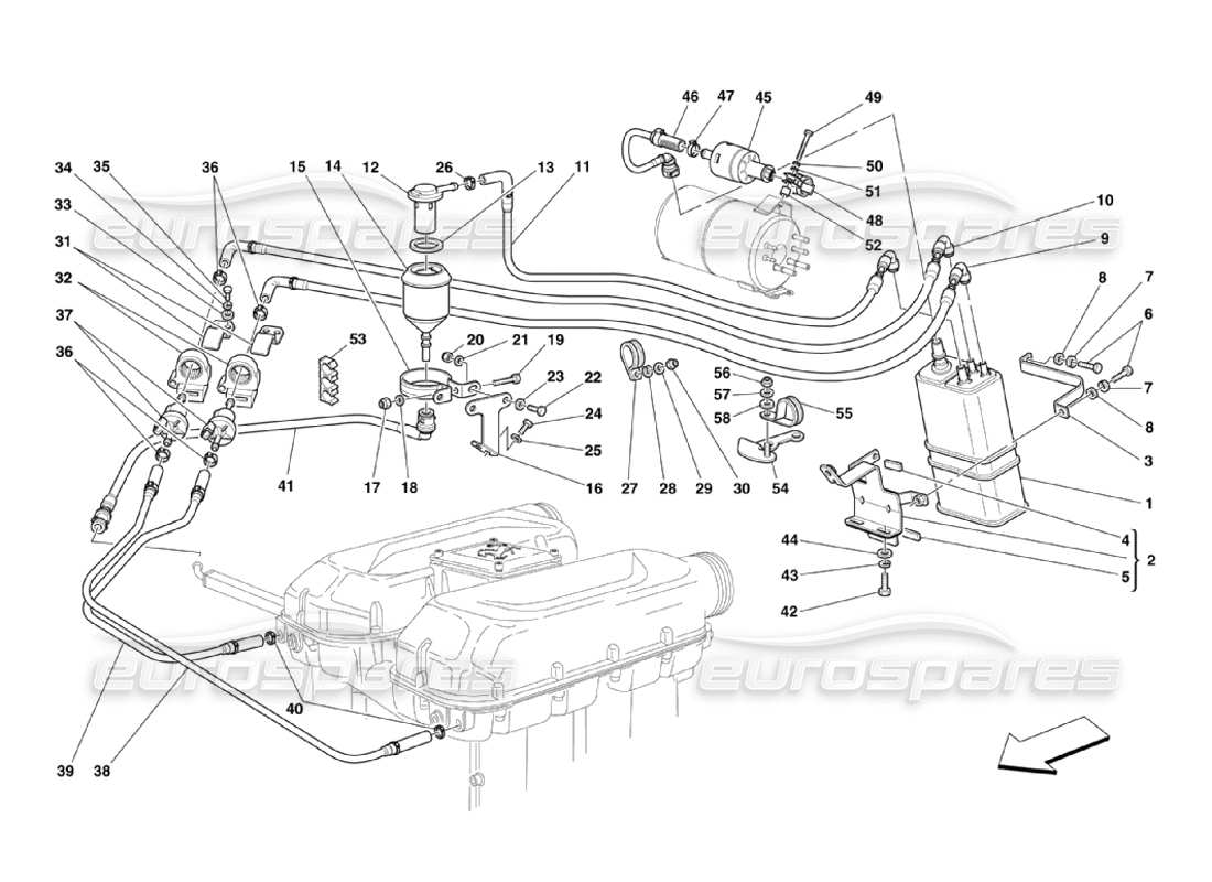 ferrari 360 challenge stradale dispositivo antievaporazione diagramma delle parti