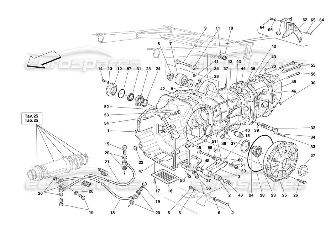ferrari 360 challenge stradale cambio - coperchi schema delle parti