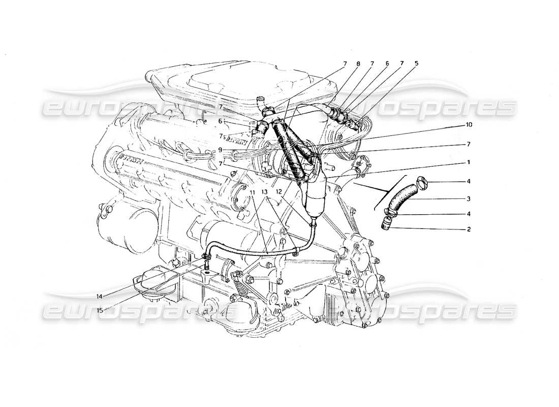 ferrari 308 gt4 dino (1979) colpo: diagramma delle parti del sistema