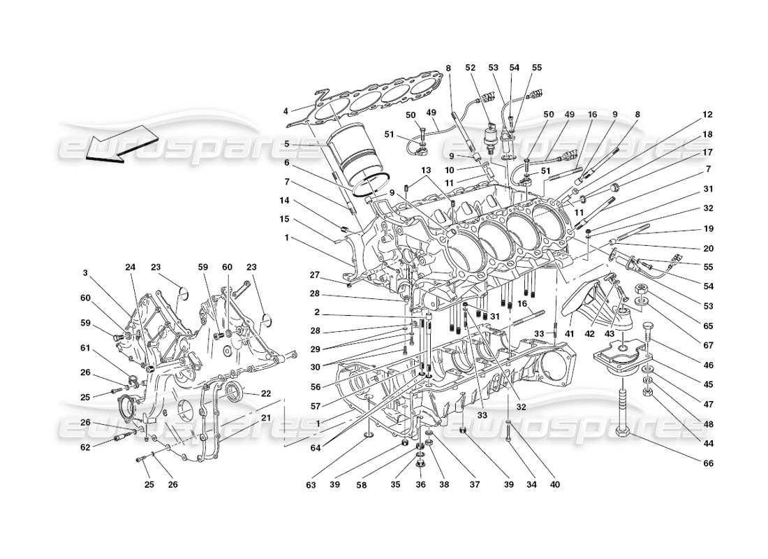 ferrari 430 challenge (2006) basamento diagramma delle parti