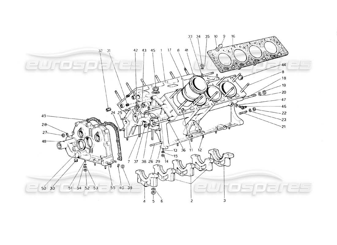 ferrari 308 gt4 dino (1979) basamento diagramma delle parti