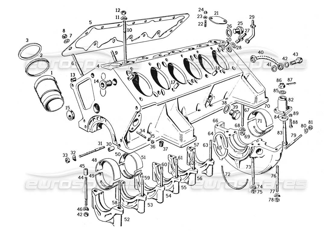 ferrari 250 gte (1957) carter motore diagramma delle parti