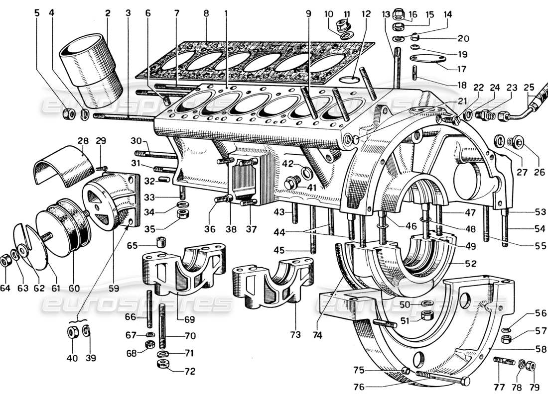 ferrari 330 gtc coupe basamento diagramma delle parti