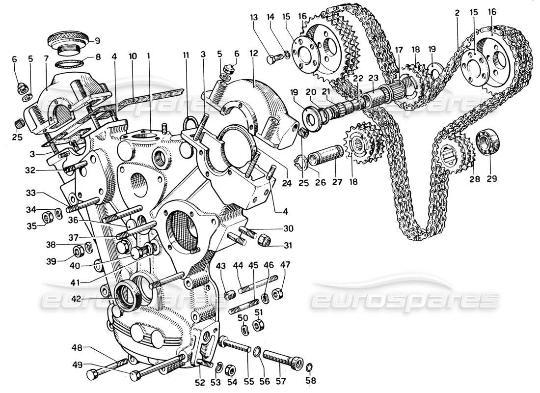 ferrari 330 gtc coupe cronometraggio - controlli diagramma delle parti