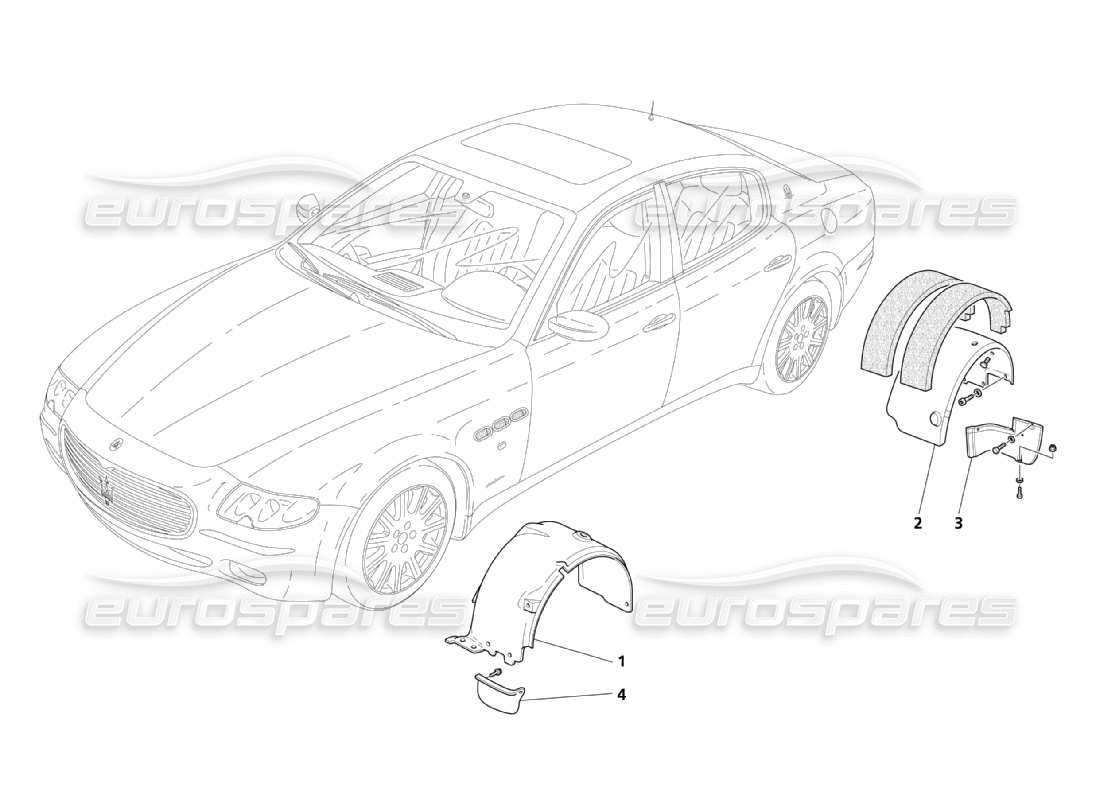 maserati qtp. (2003) 4.2 timoniera e porte diagramma delle parti