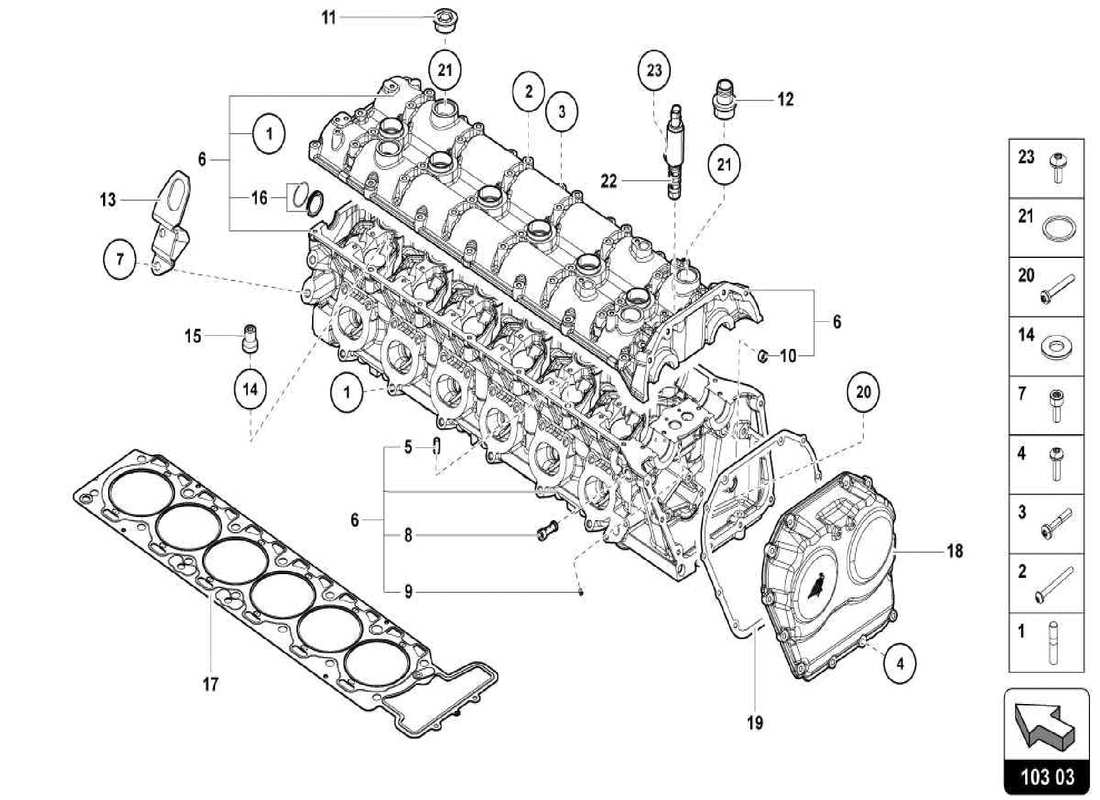 lamborghini centenario spider motore diagramma delle parti