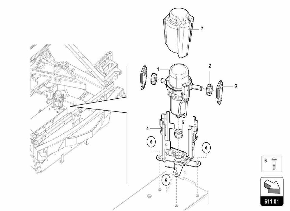 lamborghini centenario spider pompa a vuoto per servo freno diagramma delle parti
