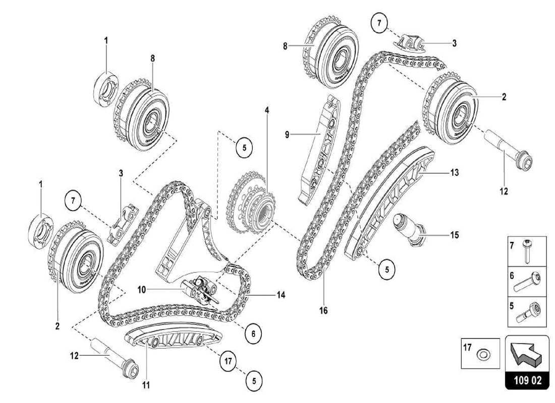 lamborghini centenario spider catena temporale diagramma delle parti