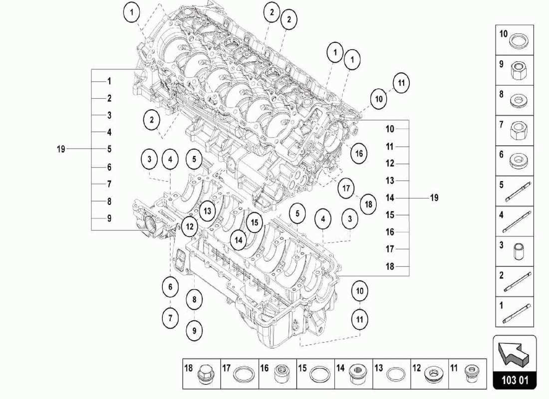 lamborghini centenario spider motore diagramma delle parti